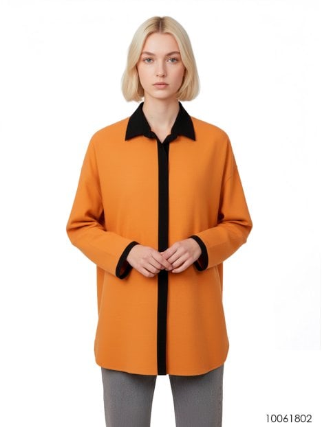 BLUSA CAMISERA OVERSIZE MUJER 1802