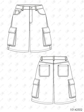 MOLDE SHORT CARGO MUJER 2502