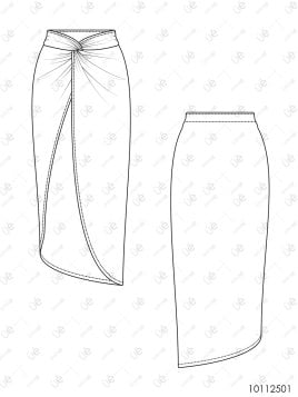 MOLDE FALDA CON NUDO MUJER 2501