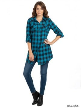 BLUSA CAMISERA LARGA MUJER 1005