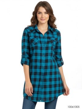 BLUSA CAMISERA LARGA MUJER 1005