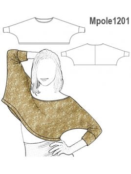 POLERA MURCIELAGO, CUELLO ESCOTADO.