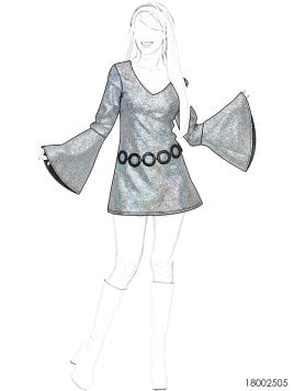 MOLDE DISFRAZ MODA DISCO 2025