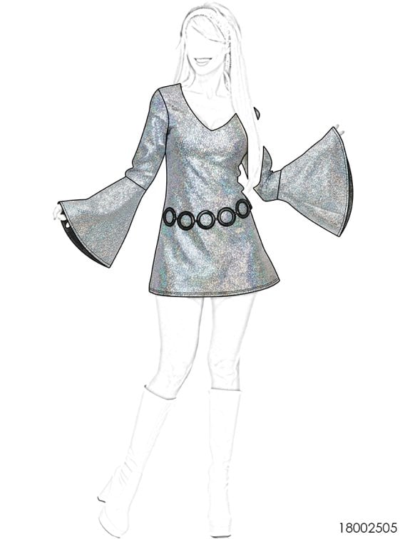 MOLDE DISFRAZ MODA DISCO 2025