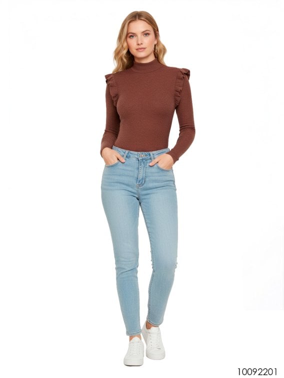 MOLDE POLERA CON VUELOS MUJER 2201
