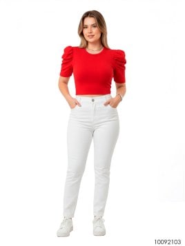 POLERA MANGA GLOBO MUJER 2103