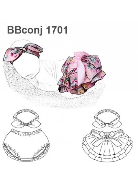 MOLDE: CONJUNTO CALZON Y CINTILLO BEBE 1701