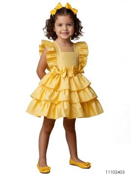 MOLDE VESTIDO CON VUELOS NIÑA 2403