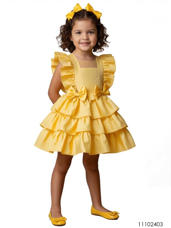 MOLDE VESTIDO CON VUELOS NIÑA 2403