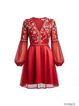 MOLDE VESTIDO CORTO EVASE MUJER 2412