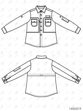 MOLDE TRABAJO CAMISA HOMBRE 2519