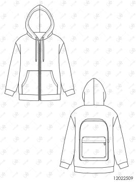 MOLDE SUDADERA CON MOCHILA IHchaq 2509