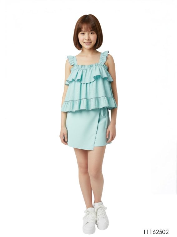 MOLDE CONJUNTO TOP Y FALDA SHORT NIÑA 2502