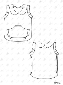 MOLDE ESCOLAR DELANTAL CHINITO 2501