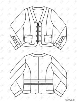 MOLDE CHAQUETA CORTA MUJER 2511