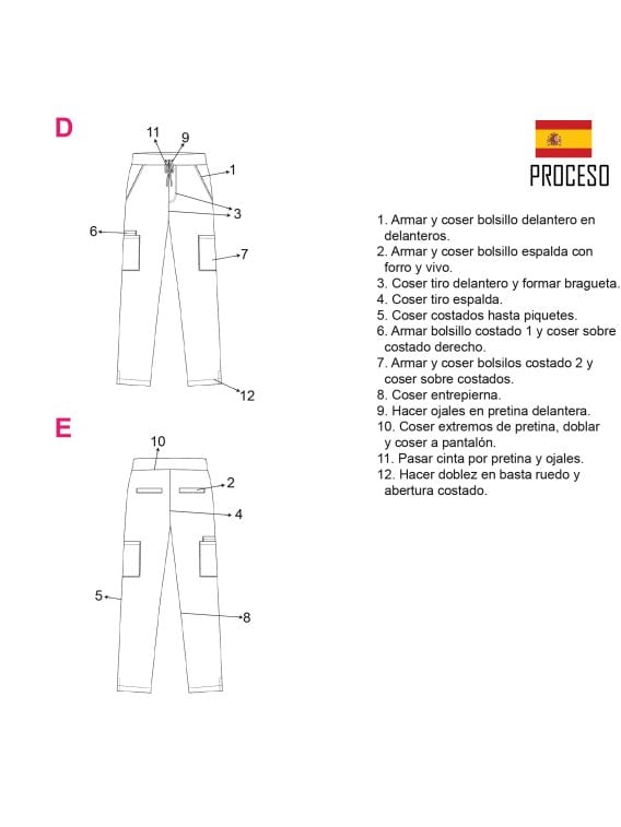 MOLDE PANTALON SANITARIO HOMBRE RT 2102