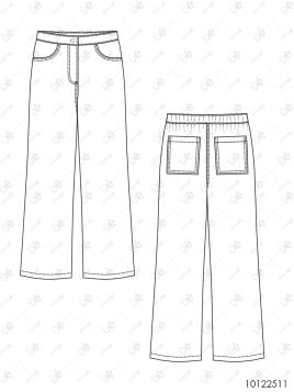 MOLDE PANTALON PIERNA ANCHA MUJER 2511