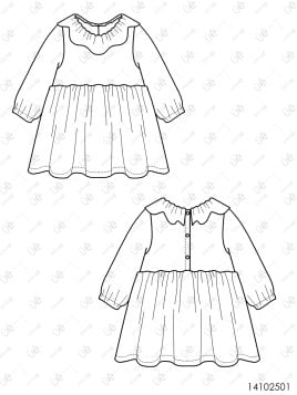 MOLDE VESTIDO CLASICO BEBE 2501