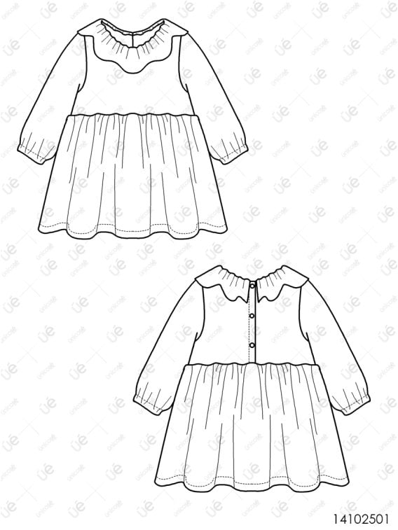 MOLDE VESTIDO CLASICO BEBE 2501