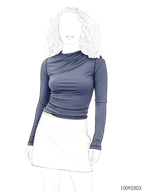 MOLDE POLERA CON PLIEGUES MUJER 2503