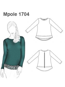 POLERA REMERA BASICA CON CREMALLERA MUJE