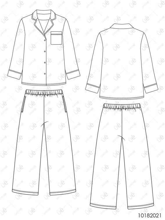 MOLDE PIJAMA 2 PIEZAS MUJER 2021