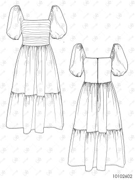 MOLDE VESTIDO MIDI MUJER 2602