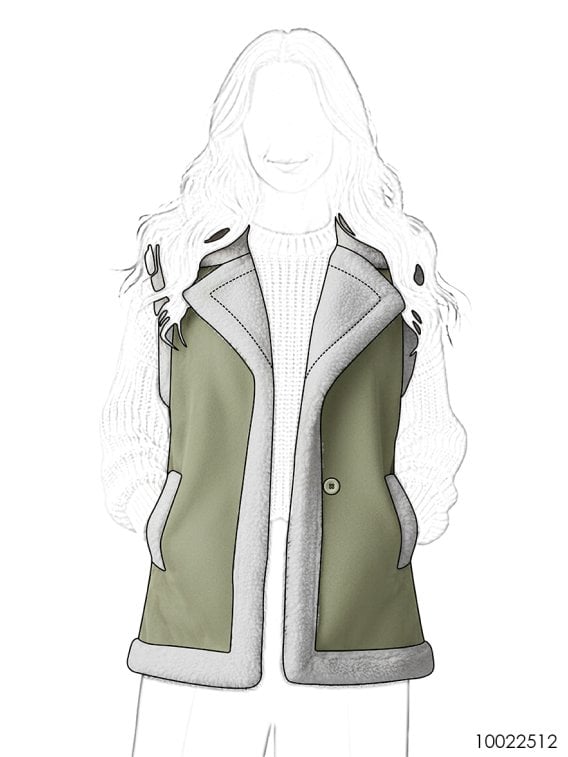MOLDE CHAQUETA CHALECO MUJER 2512