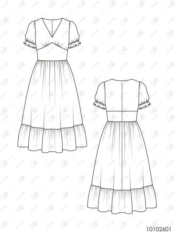 MOLDE VESTIDO IMPERIO MUJER 2601