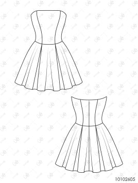 MOLDE VESTIDO STRAPLESS MUJER 2605