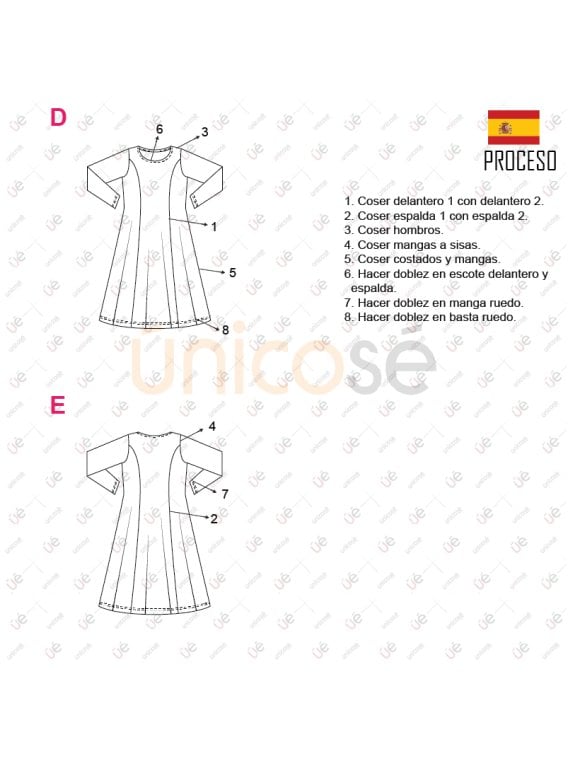 MOLDE VESTIDO SEMIPLATO MUJER 2101
