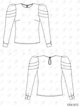 MOLDE BLUSA MANGA ABULLONADA MUJER 1812