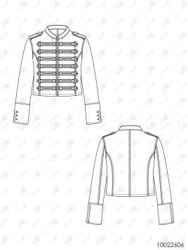 MOLDE CHAQUETA MILITAR MUJER 2606