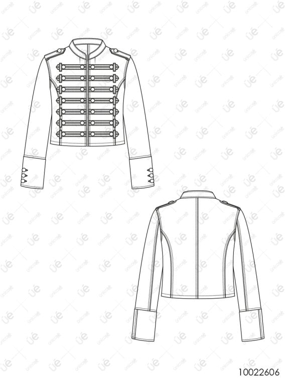 MOLDE CHAQUETA MILITAR MUJER 2606