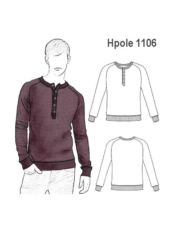 POLERA CON PATA HOMBRE, MANGA RAGLAN.