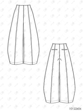 MOLDE PANTALON PIERNA ANCHA MUJER 2606