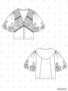 MOLDE BLUSA ABULLONADA MUJER 2604