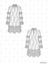 MOLDE VESTIDO VOLADOS MUJER 2610