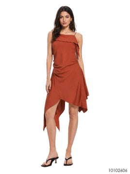 MOLDE VESTIDO ASIMETRICO MUJER 2606