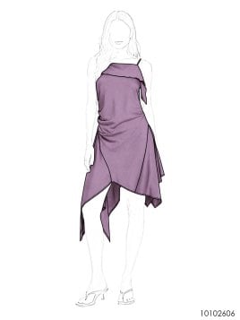 MOLDE VESTIDO ASIMETRICO MUJER 2606