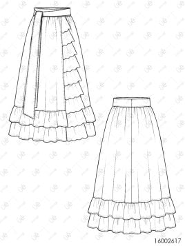 MOLDE FALDA HUASA ELEGANTE RT 2617