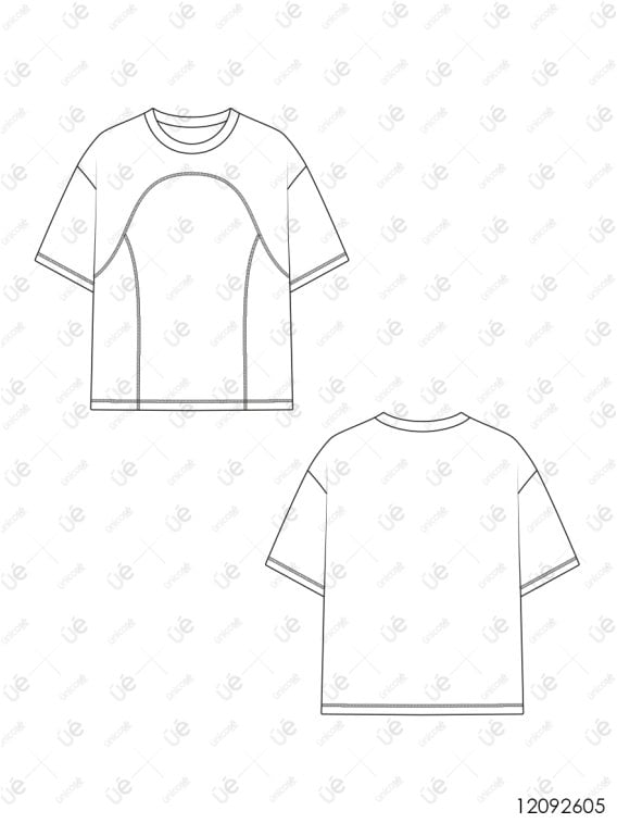 MOLDE POLERA BOXY FIT CORTES HOMBRE 2605