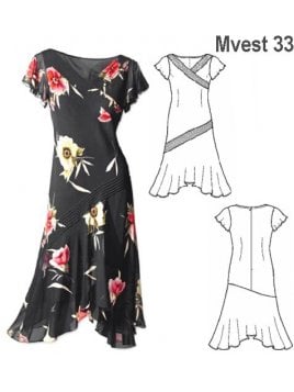 VESTIDO VUELOS, CORTE DIAGONAL