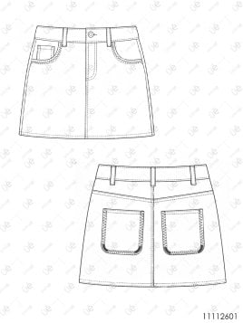 MOLDE FALDA VAQUERA NIÑA 2601
