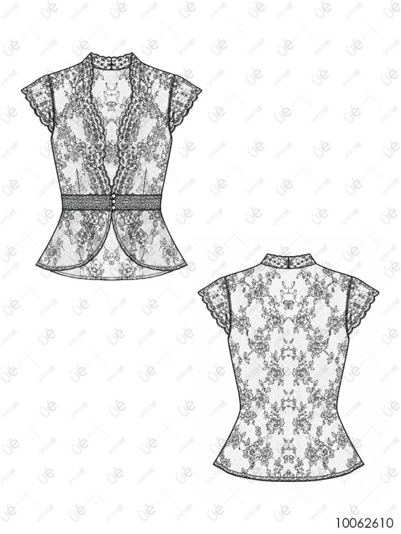 MOLDE BLUSA ENCAJE MUJER 2610
