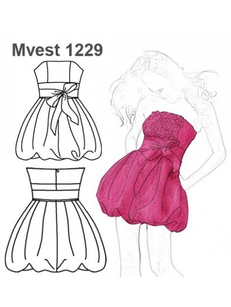 VESTIDO STRAPLESS GLOBO