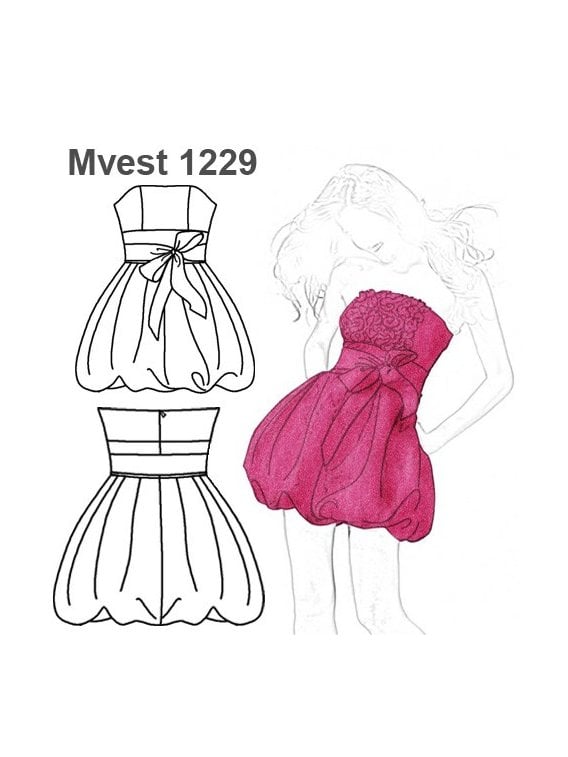 VESTIDO STRAPLESS GLOBO