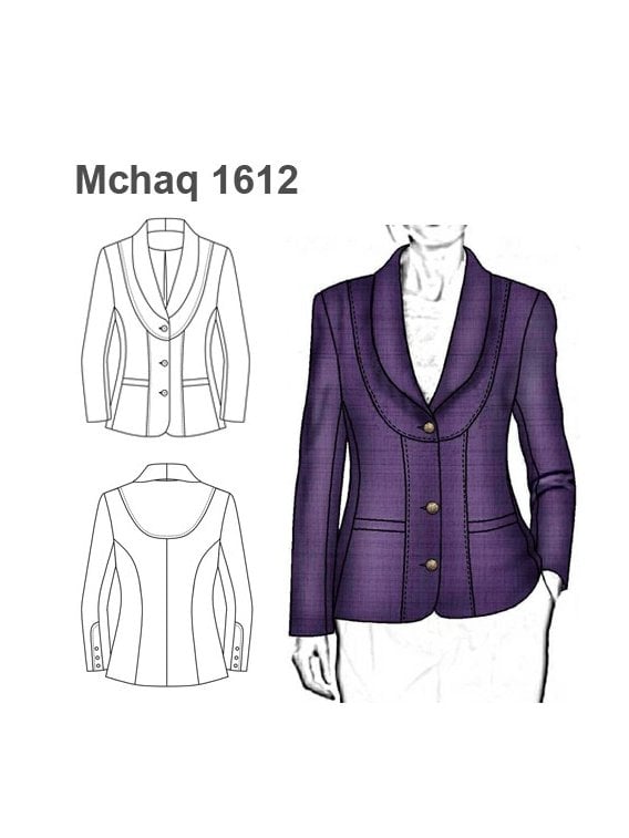 CHAQUETA CUELLO SMOKING MUJER 1612