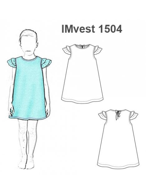 Molde vestido campana niña 1504 PDF, AI, DXF e impreso