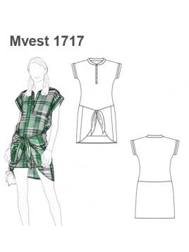 VESTIDO RECTO CON NUDO MUJER